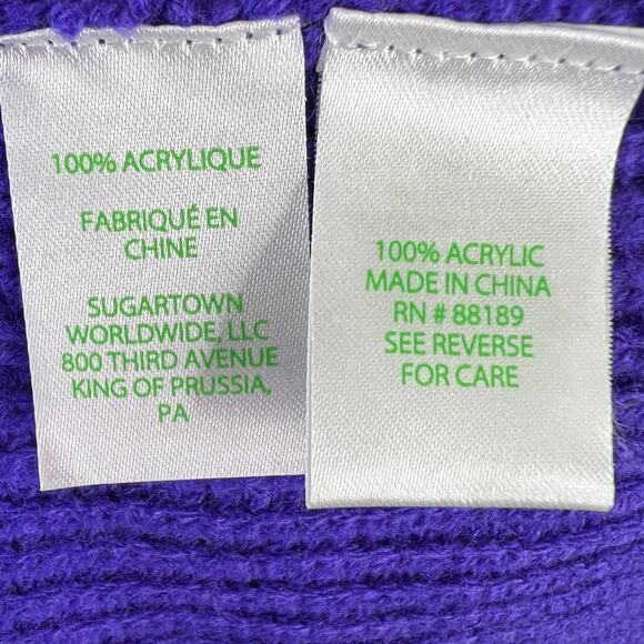 Lilly Pulitzer Purple Sweater Perforated Knitted V-Neck Pullover Size Large L - Picture 7 of 9